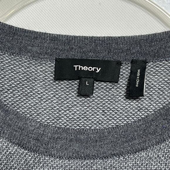 Theory Riland Crewneck Sweater Gray Wool - Picture 9 of 9